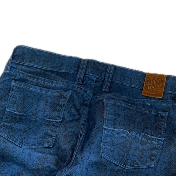 Lucky Brand Deep Blue Faux Snakeskin Print Pant or Capri. - Picture 2 of 5